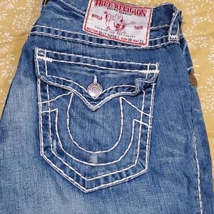 True religion mens cut off shorts